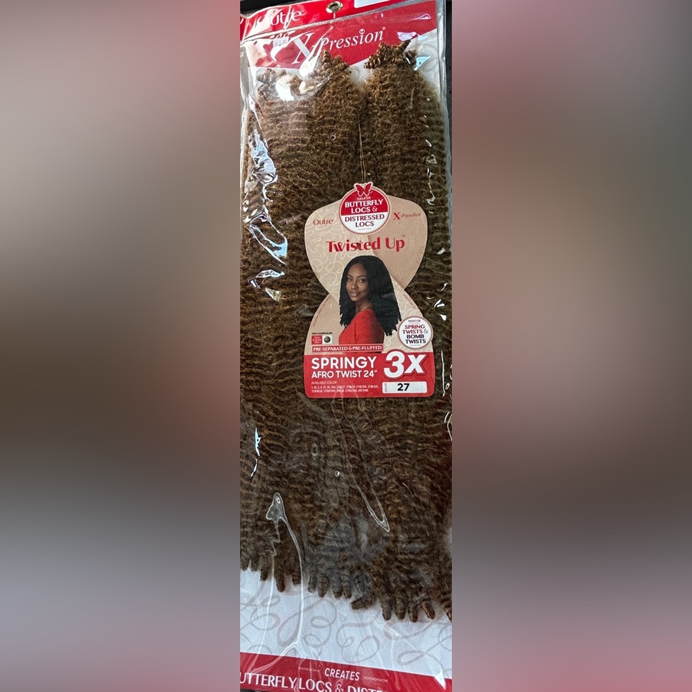 OUTRE X-PRESSION CROCHET BRAID TWISTED UP 3X SPRINGY AFRO TWIST 24" color 27.